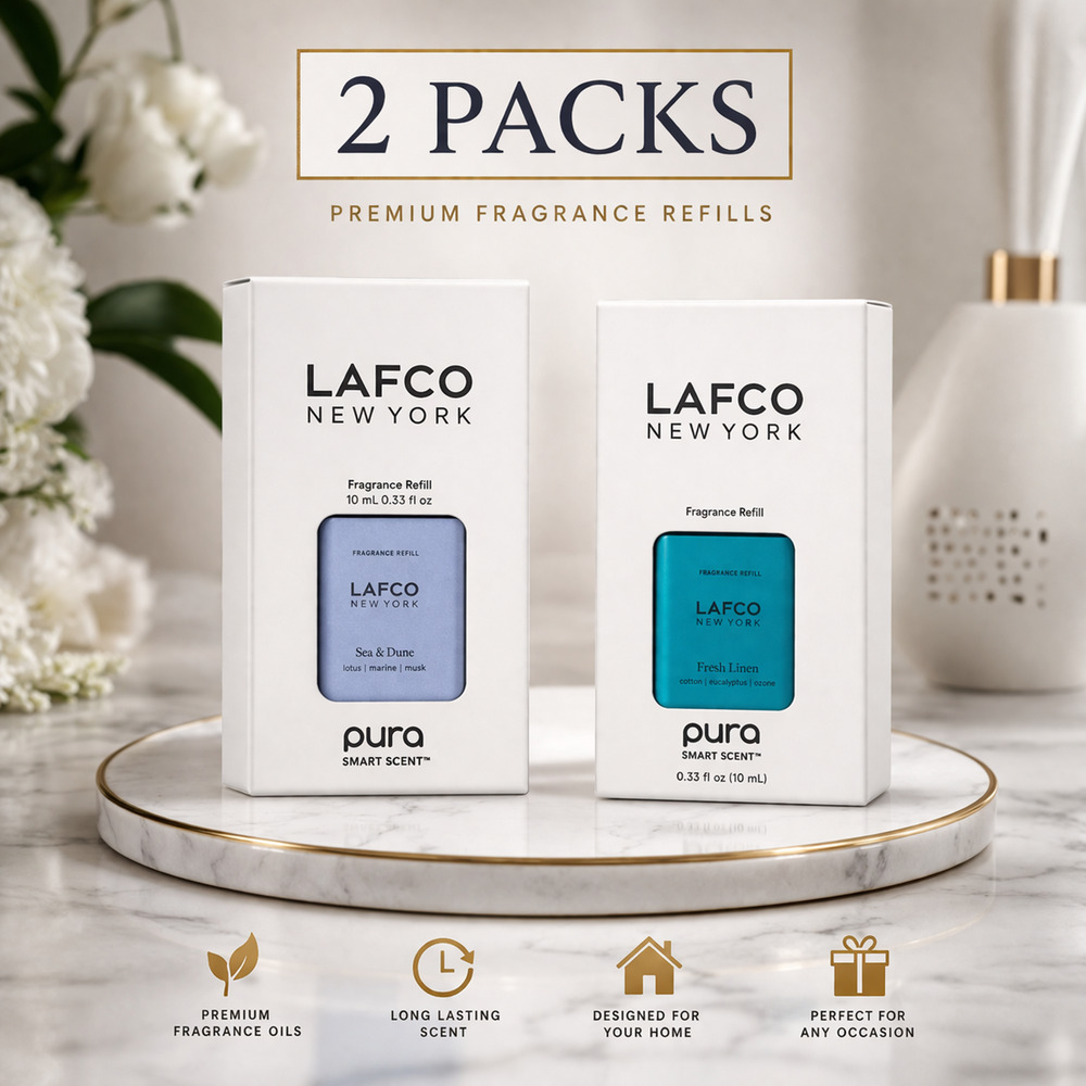 2 Pack LAFCO Fragrance Refill Oil for Pura Diffuser Fresh Clean Scent